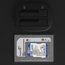 ORICO 6228US3 - DOCKING DE 2 LECTOR / 3.5 Y 2.5 / SOPORTA HASTA 10TB / COLOR NEGRO