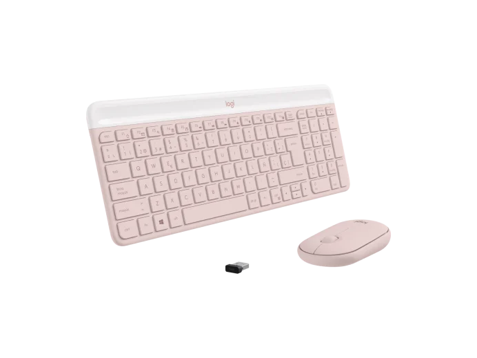 LOGITECH SLIM COMBO MK470 (ROSE) /TECLADO MULTIMEDIA Y RATÓN ÓPTICO INALÁMBRICOS / RECEPTOR USB / NEGRO / ESPAÑOL