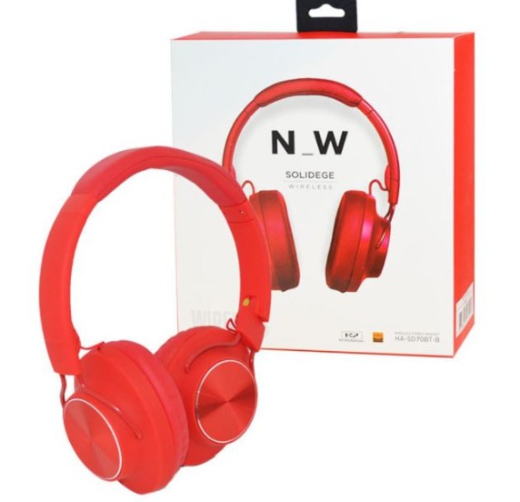 KINGMOX SOLIDEGE HA-SD70BT-B / AUDIFONOS WIRELESS / CABLE 1.5MM / COLOR ROJO