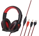 X-LION HP-600 / AUDIFONO CON MICROFONO GAMING / CONEXION 3.5MM / COLOR ROJO-NEGRO